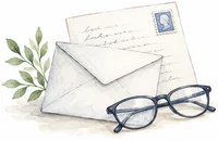 Brief und Brille für den Schriftverkehr